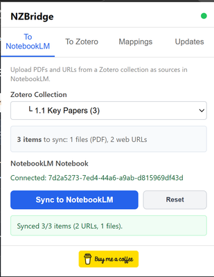 Forward sync complete showing 3 items synced