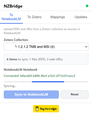 Forward sync in progress with loading indicator