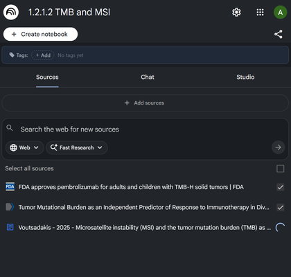 NotebookLM showing uploaded sources from Zotero